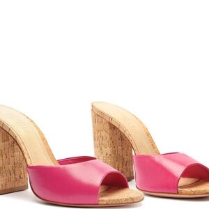 Schutz Fuchsia Cork Heels